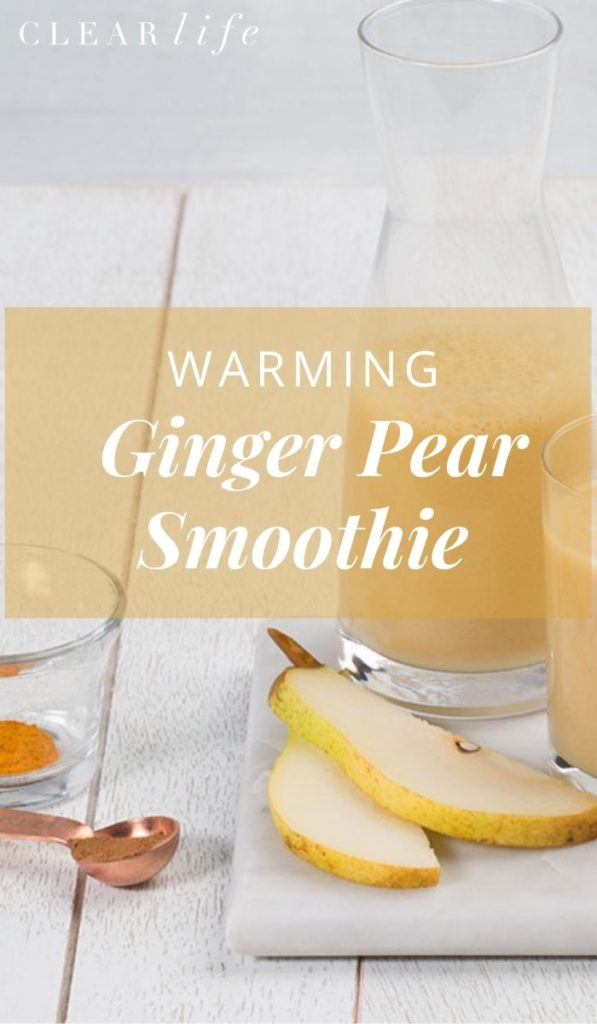 Coconut water mixed with ginger, in a yummy pear smoothie, is one of the best hydrators because it has the same electrolyte balance as human blood and is a key for aid in digestion.
