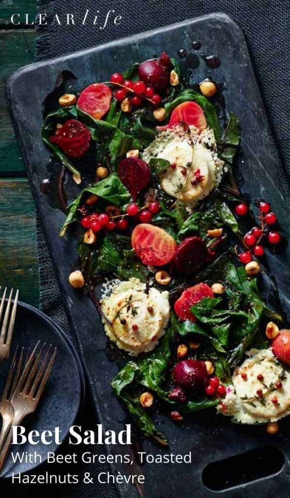 Paired with chevre and hazelnuts, this tasty beet salad is a colourful and delicious addition to any meal.