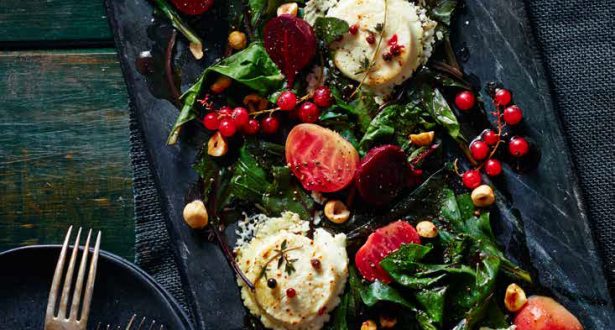 beet salad with hazelnuts and chèvre