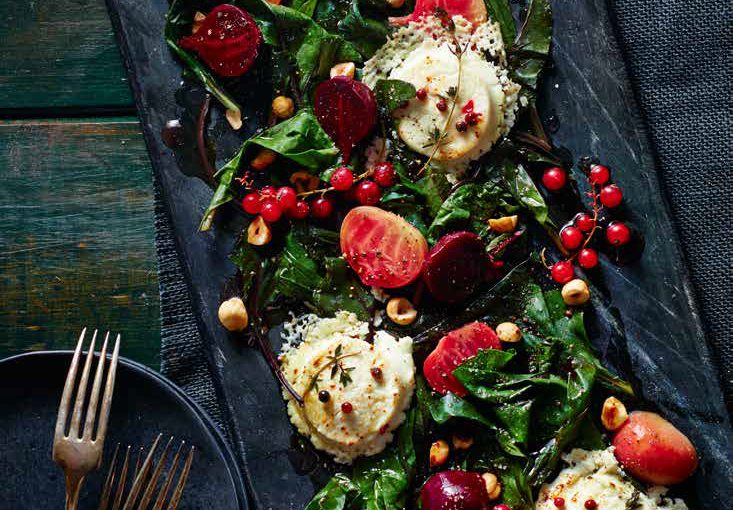 beet salad with hazelnuts and chèvre