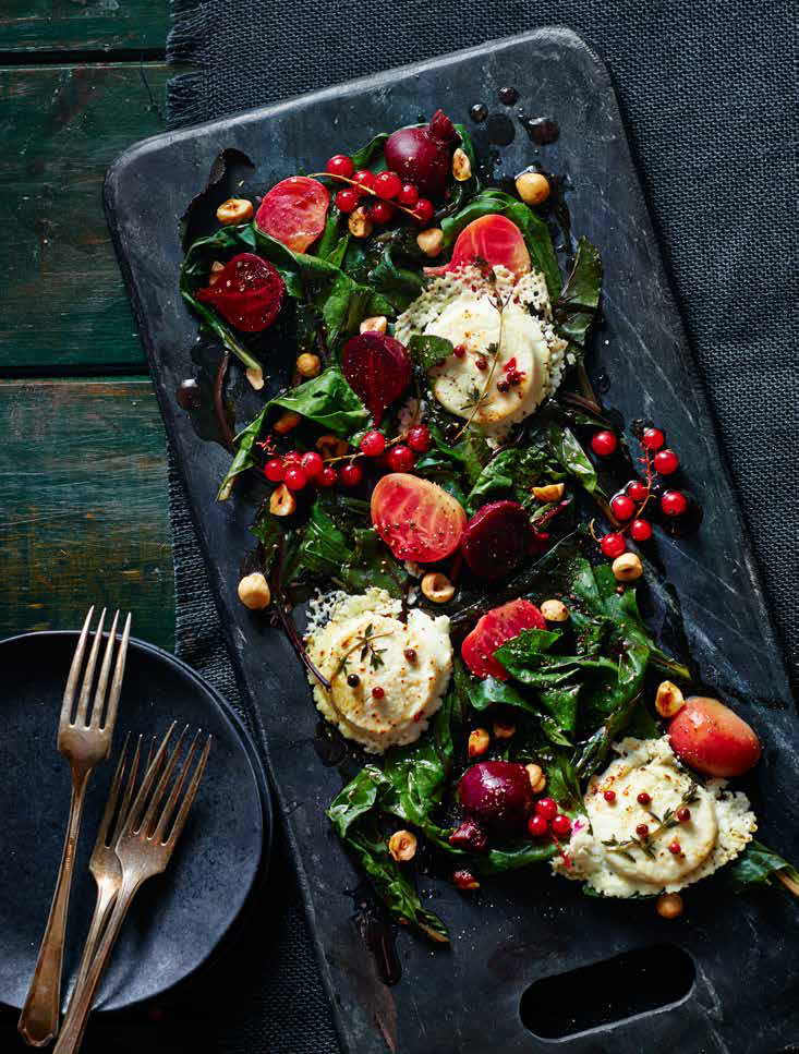beet salad with hazelnuts and chèvre