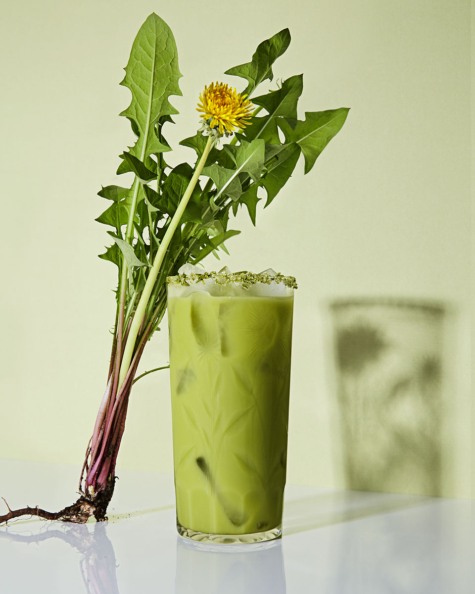 glass with garnish against it