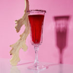 glass with hibiscus and salt rim