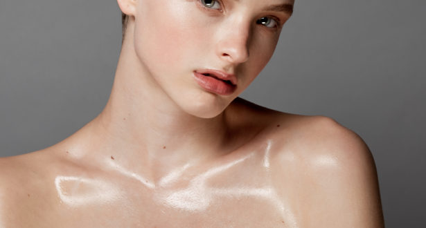 girl with body oil
