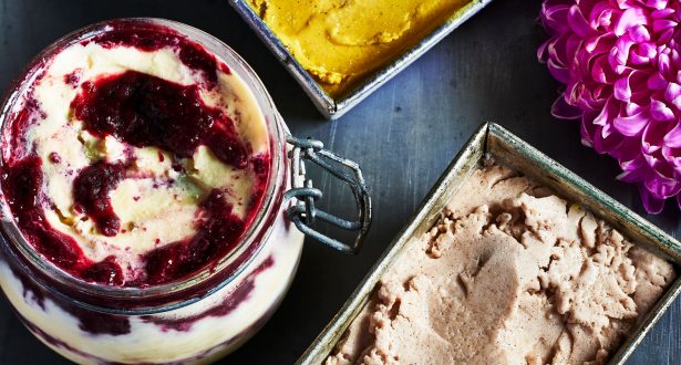 containers of vegan ice cream