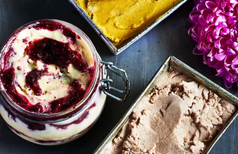 containers of vegan ice cream