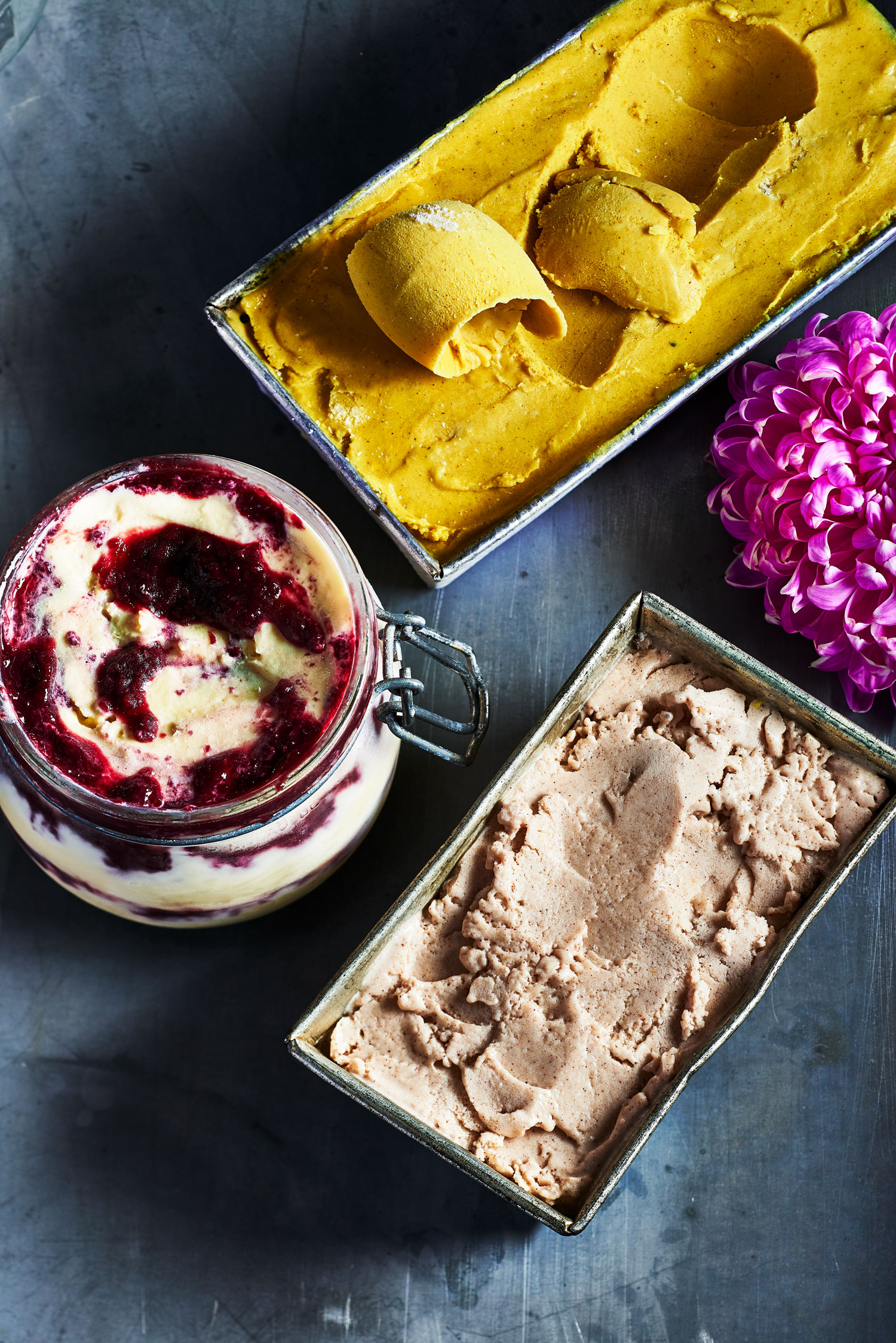 containers of vegan ice cream