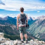 guy overlooking mountains