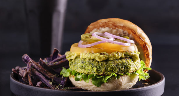 Avocado, Spinach, Almond Veggie Burger