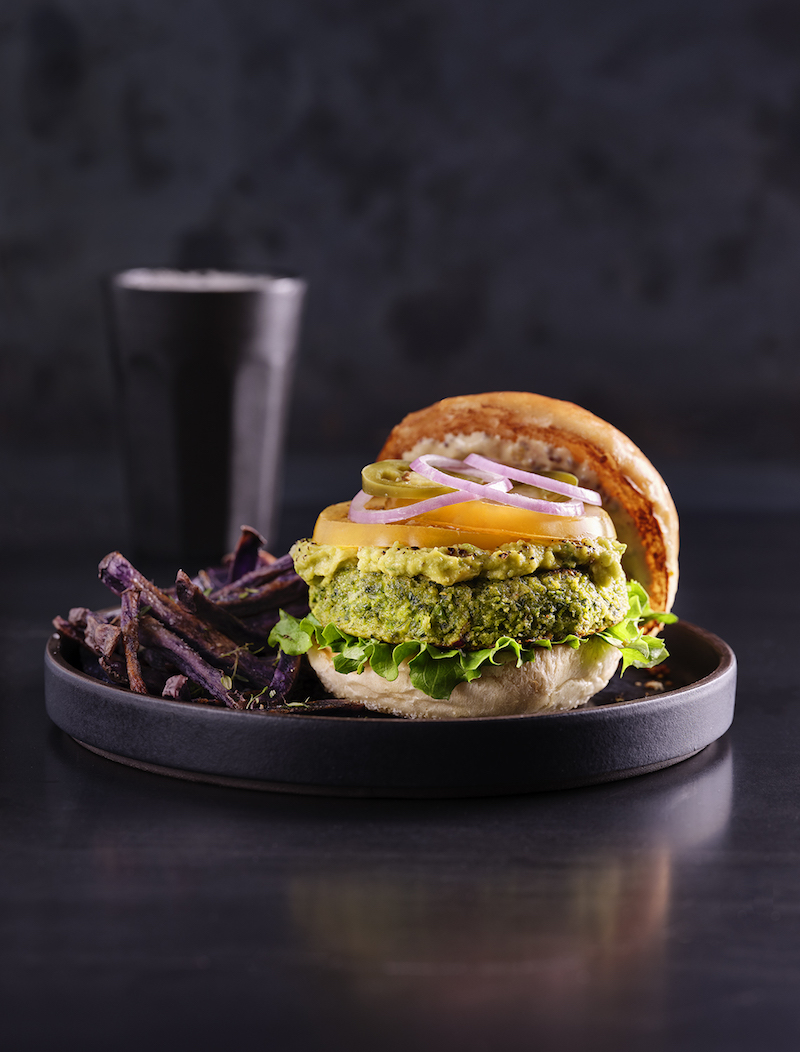 Avocado, Spinach, Almond Veggie Burger