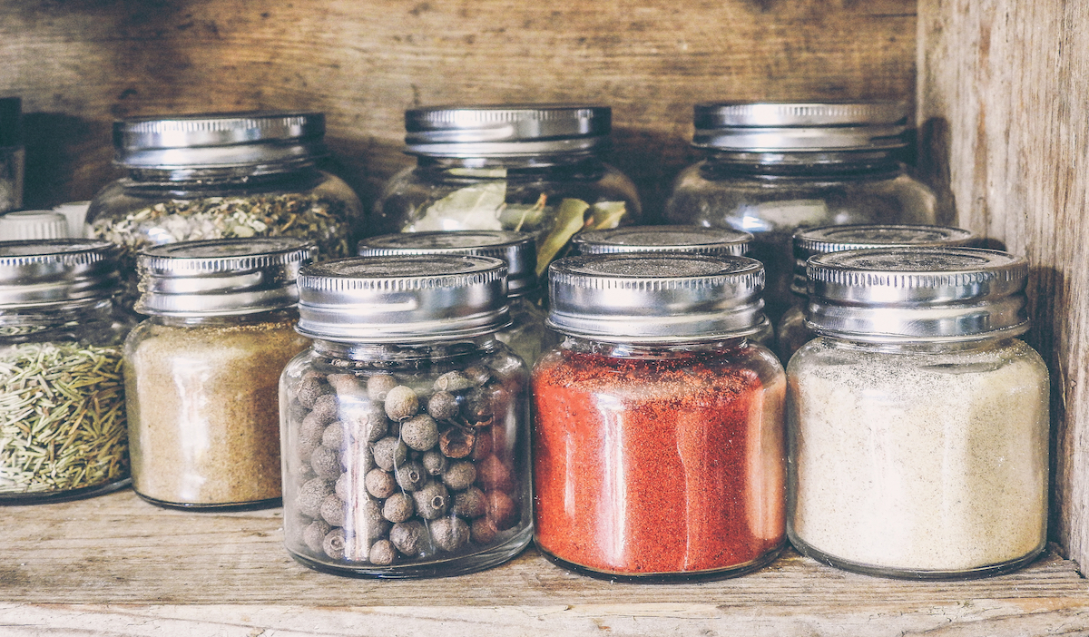 clear glass jars for the pantry