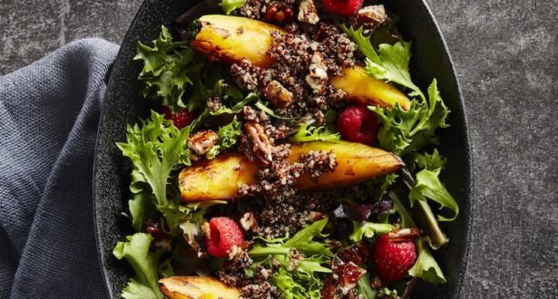 Balsamic Raspberry Pecan Squash Salad