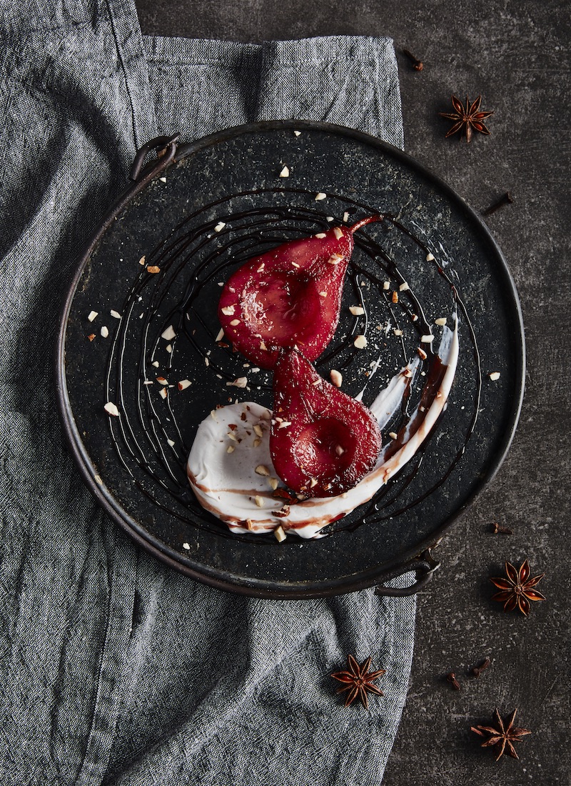 Mulled Wine Poached Pears Recipe